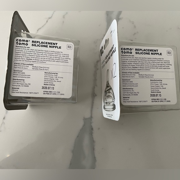 Both new in box medium and fast flow como tomo nipples - Picture 3 of 3